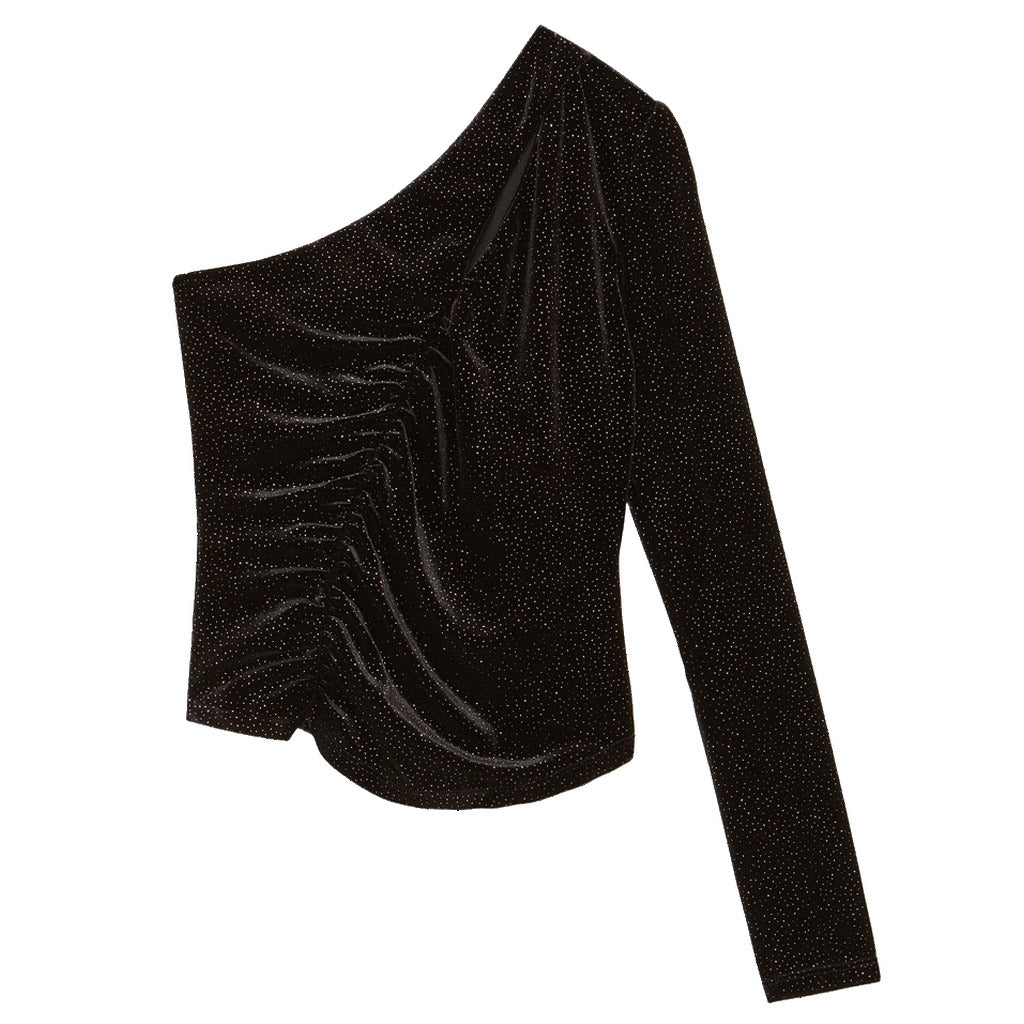 PATRIZIA PEPE - maglia top purple glitter