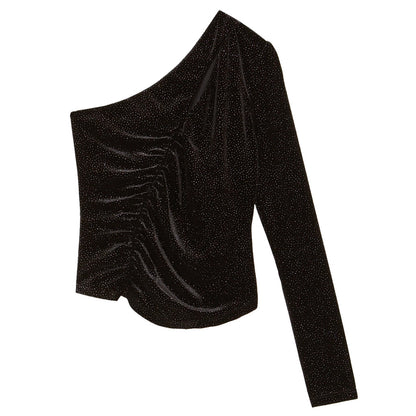 PATRIZIA PEPE - maglia top purple glitter